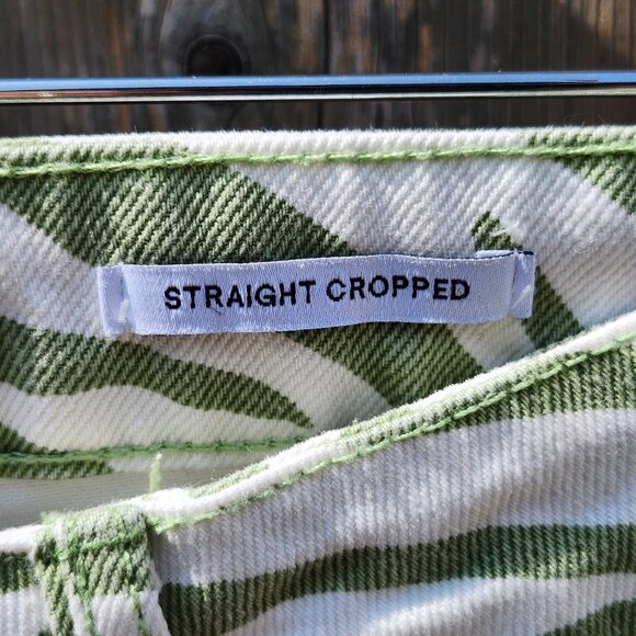 ASOS Bershka straight leg zebra print pants in green Size 4 LIKE NEW - Picture 5 of 8